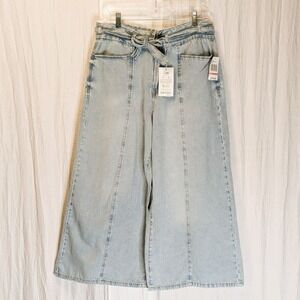 Kensie "The Kaya" Wide-Leg Jeans Waist Tie NWT 12/31 Easy Breezy Drapey Denim